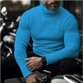 Men's Ribbed Turtleneck Knit Sweater – Warm Slim-Fit Long-Sleeve Pullover