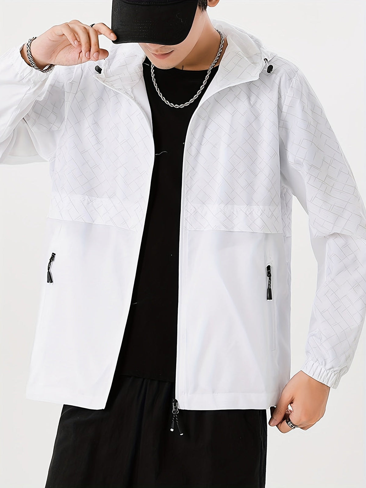 Men's Lightweight Checked Windbreaker