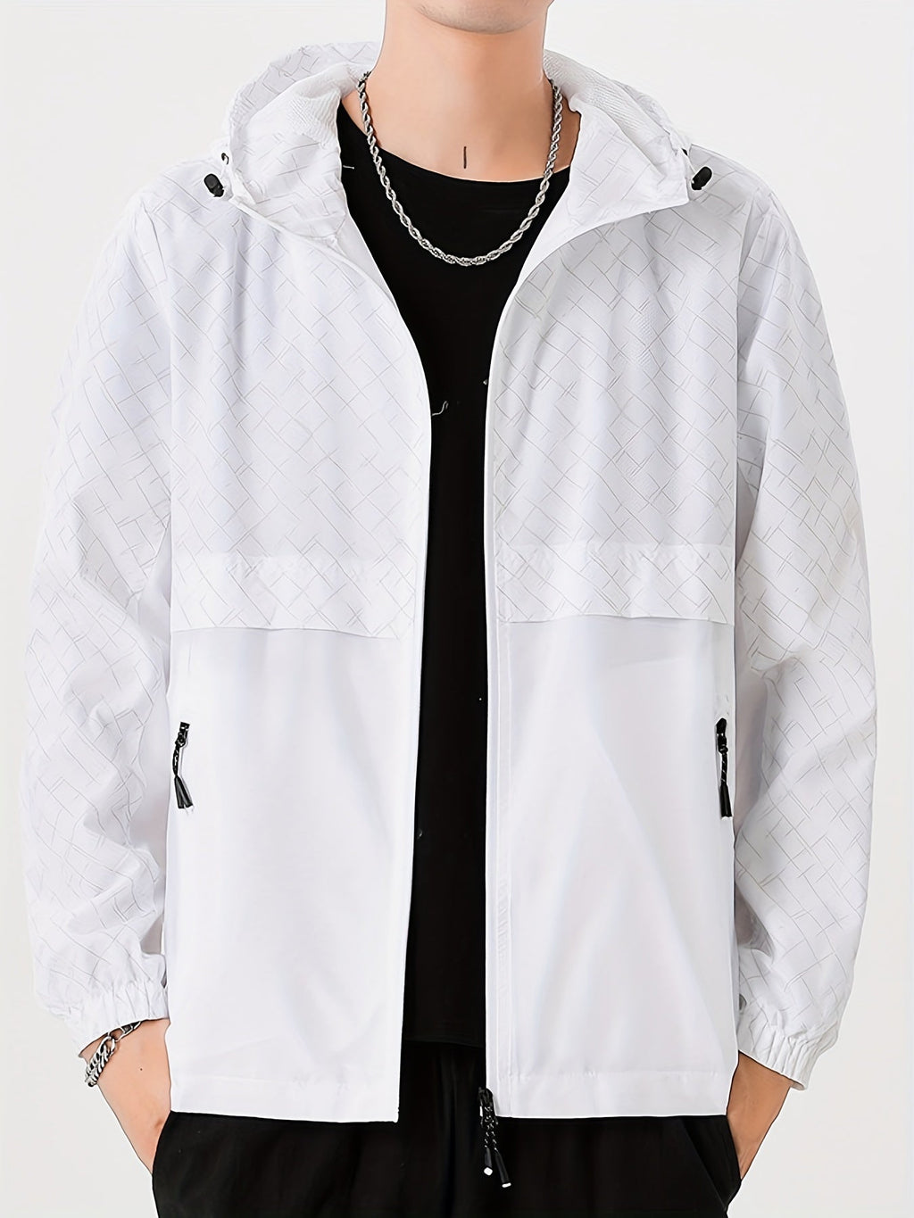 Men's Lightweight Checked Windbreaker