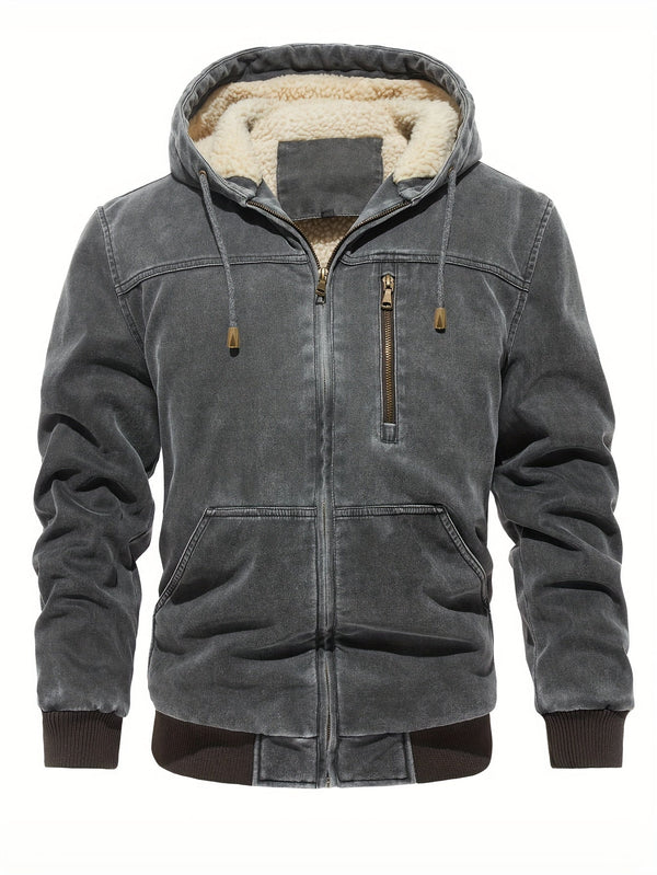 Men's Washed Softshell Jacket with Hood