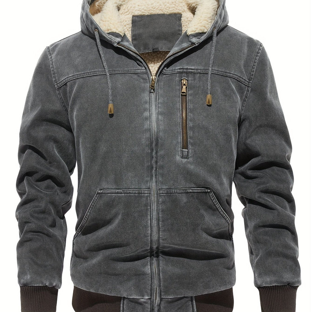Men's Washed Softshell Jacket with Hood