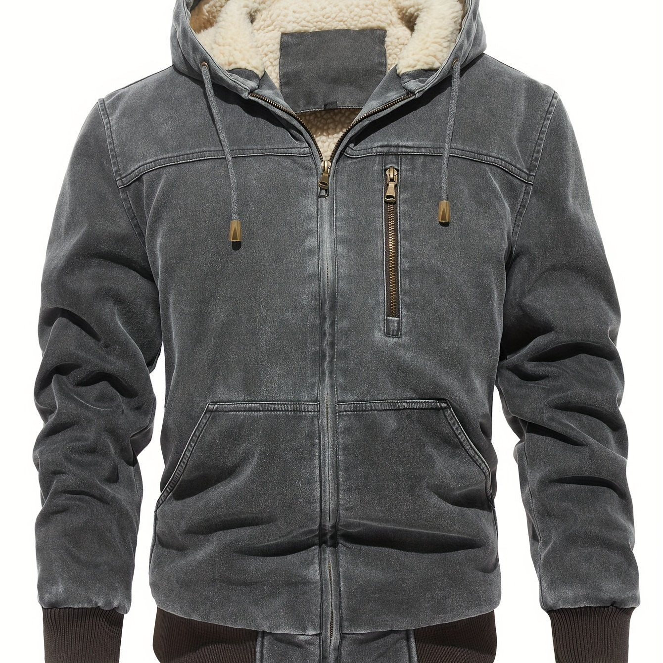 Men's Washed Softshell Jacket with Hood