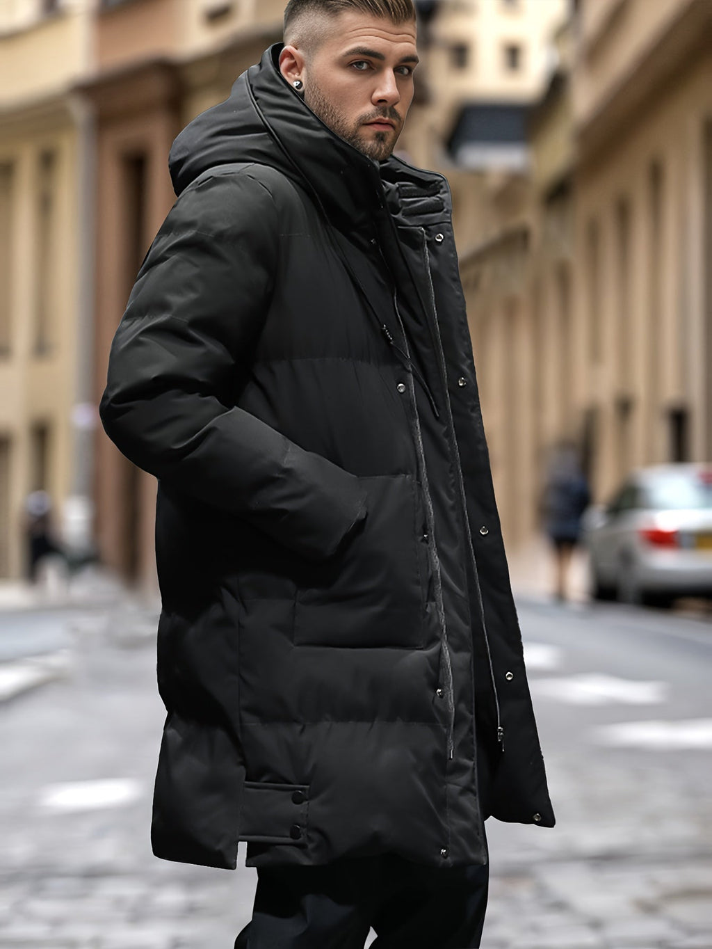 Men's Hooded Padded Winter Parka
