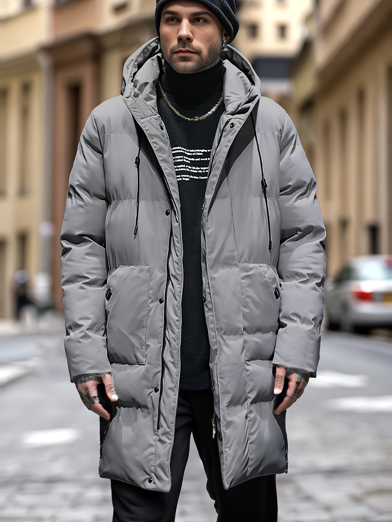 Men's Hooded Padded Winter Parka