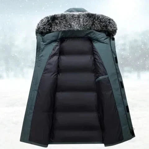 Men's Water-Repellent Winter Parka – Long Hooded Coat