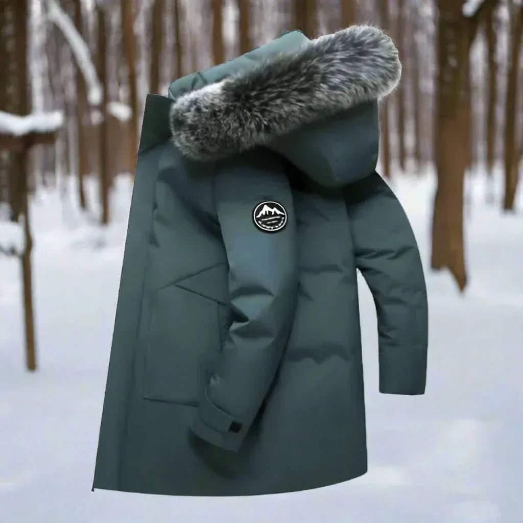 Men's Water-Repellent Winter Parka – Long Hooded Coat