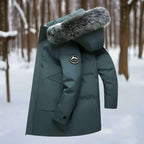 Men's Water-Repellent Winter Parka – Long Hooded Coat