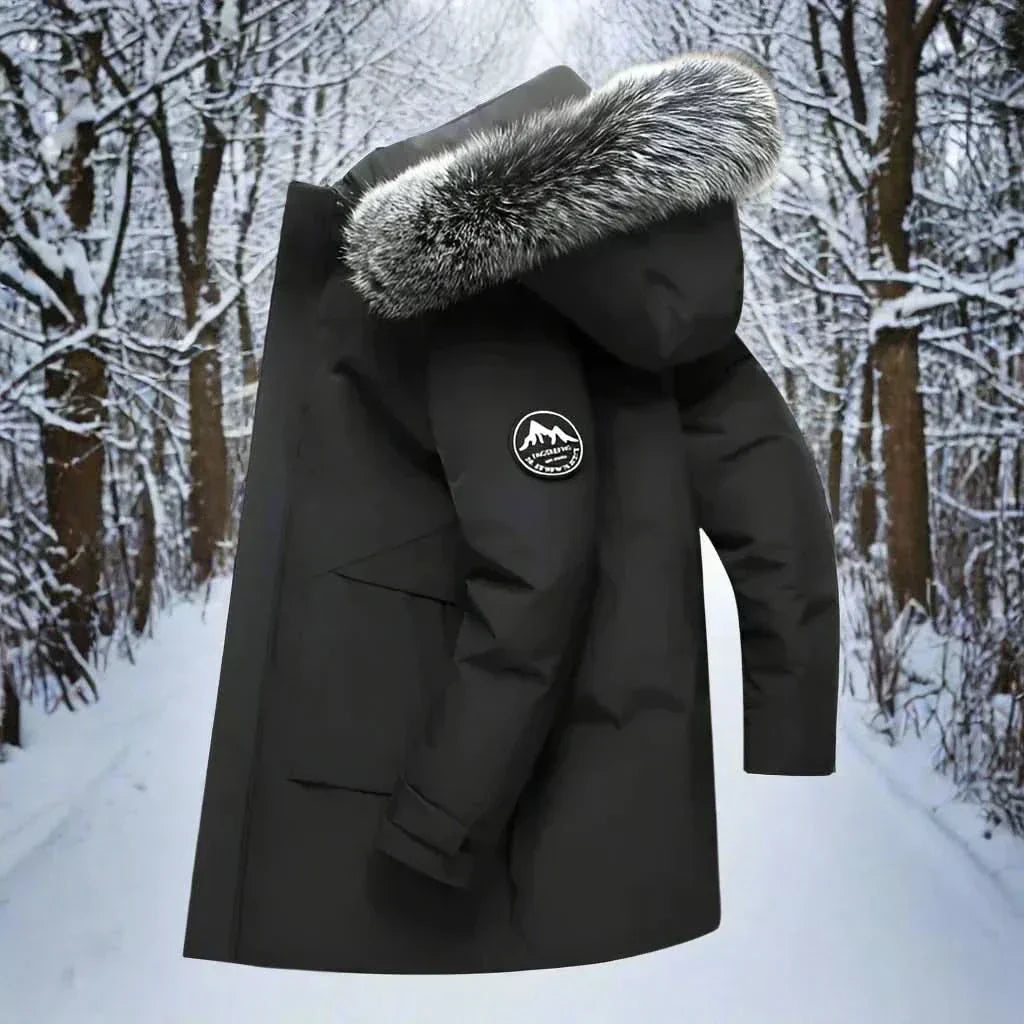 Men's Water-Repellent Winter Parka – Long Hooded Coat