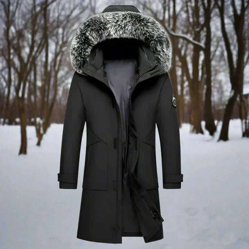 Men's Water-Repellent Winter Parka – Long Hooded Coat
