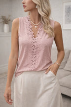 Women's Blouse with V-neck and lace