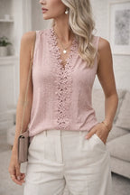 Women's Blouse with V-neck and lace