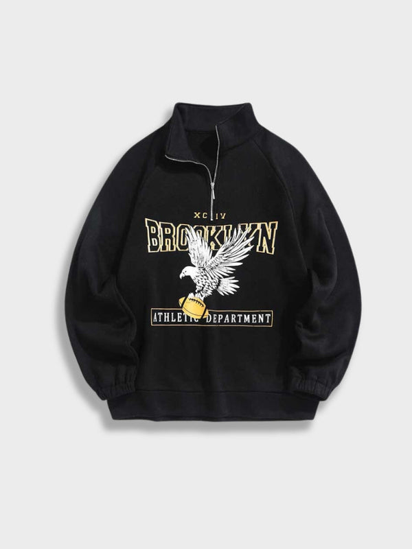 Stand-collar Sweatshirt – Black