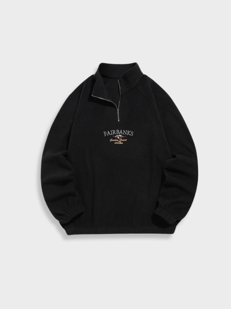Women's Stand-collar Sweatshirt – Black