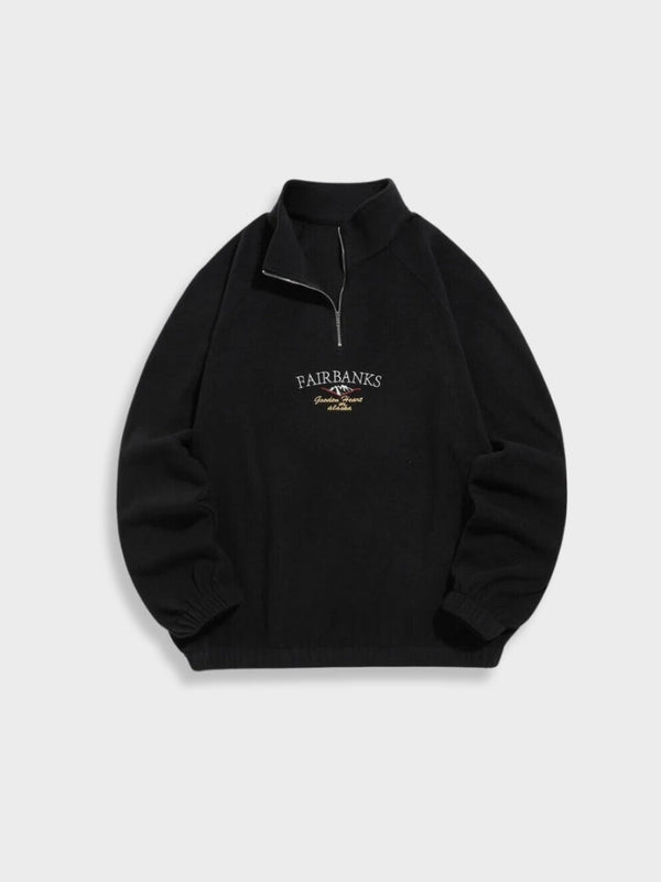 Stand-collar Sweatshirt – Black