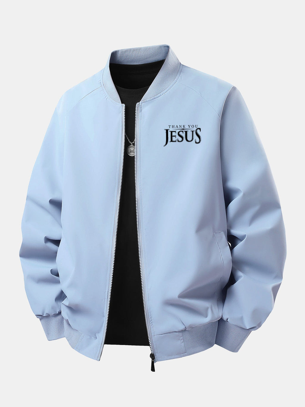 Men's Relaxed Fit Printed Bomber Jacket – Classic Zip-Up Streetwear