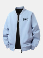 Men's Relaxed Fit Printed Bomber Jacket – Classic Zip-Up Streetwear