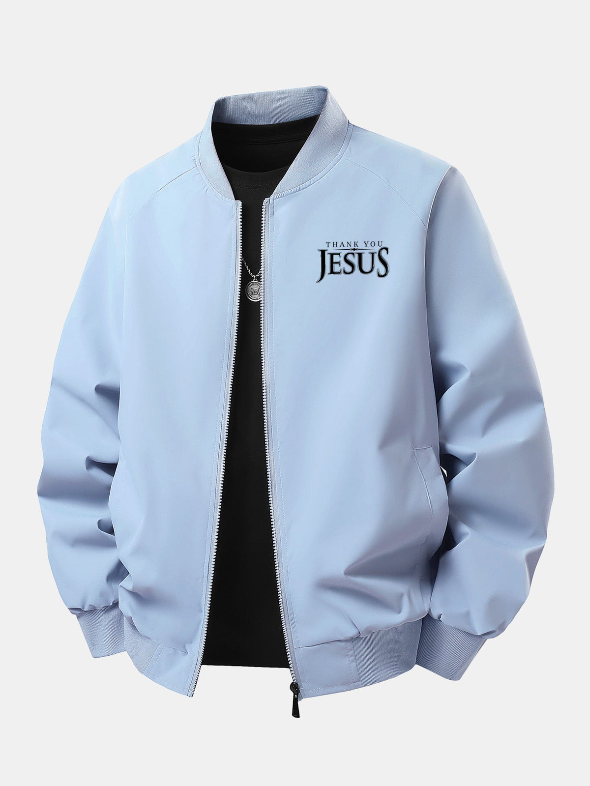Men's Relaxed Fit Printed Bomber Jacket – Classic Zip-Up Streetwear