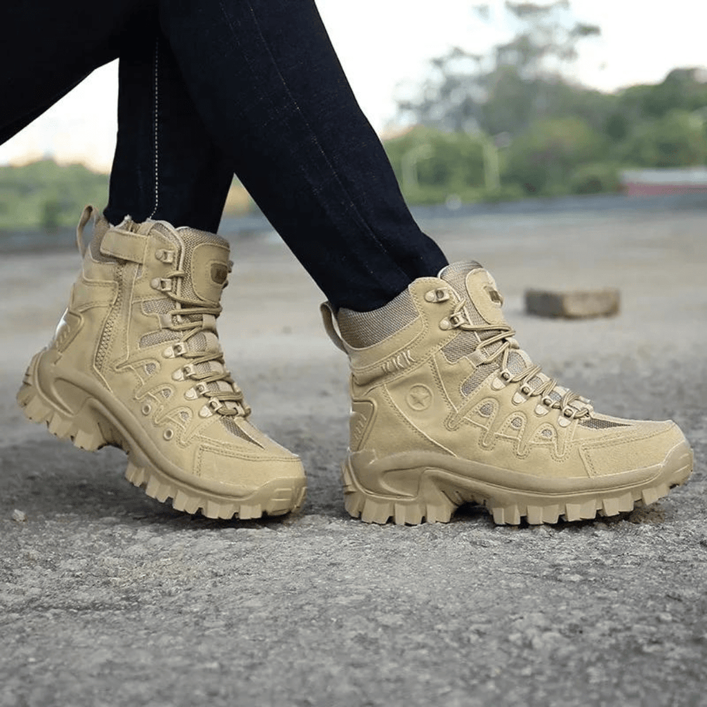 Men's Waterproof Outdoor Ankle Boots – Lightweight Lace-Up Hiking Boots