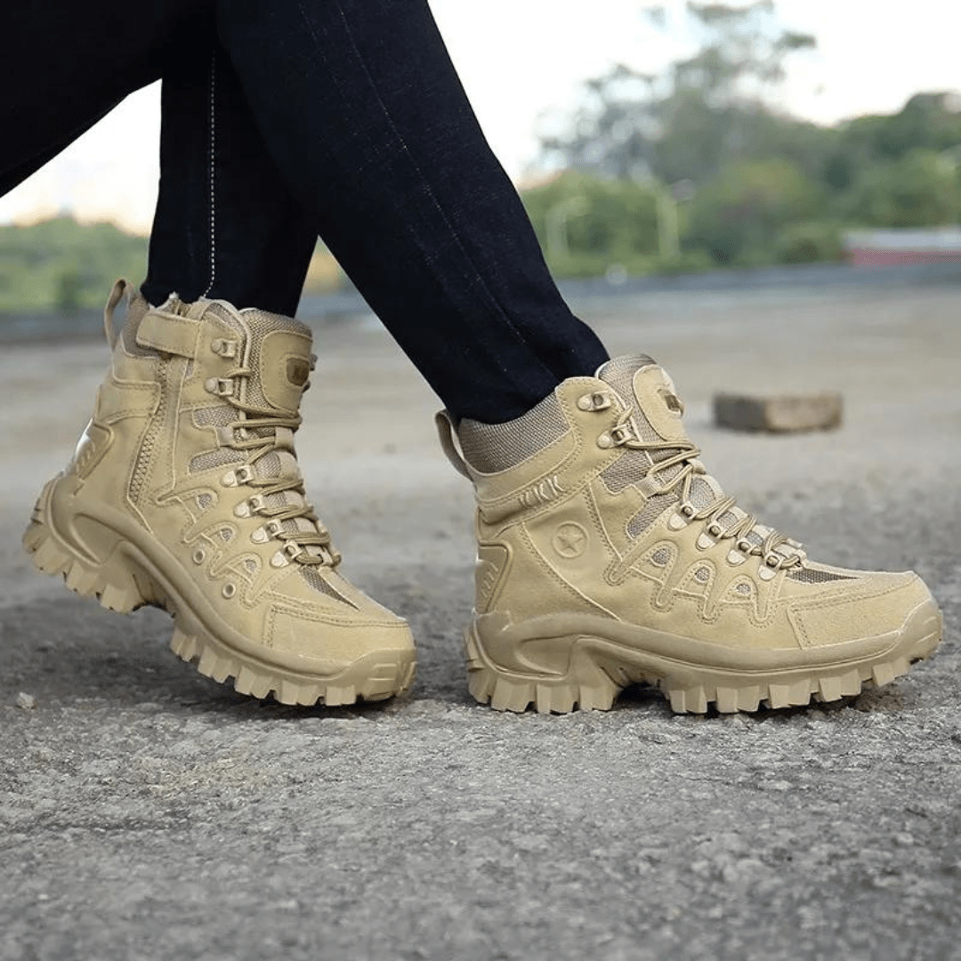Men's Waterproof Outdoor Ankle Boots – Lightweight Lace-Up Hiking Boots