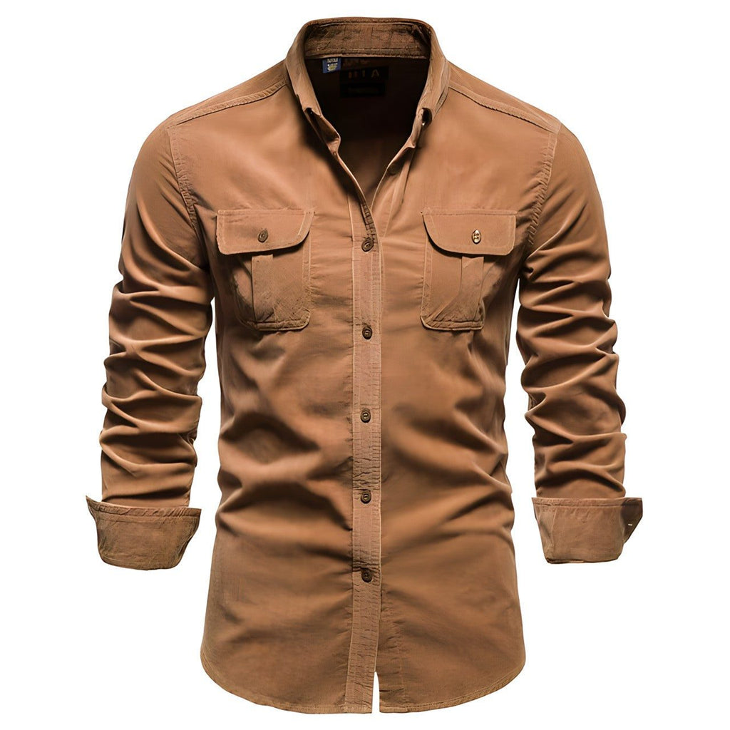 Men's Utility Work Shirt – Long-Sleeve Button-Up Overshirt