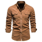 Men's Utility Work Shirt – Long-Sleeve Button-Up Overshirt