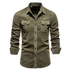 Men's Utility Work Shirt – Long-Sleeve Button-Up Overshirt