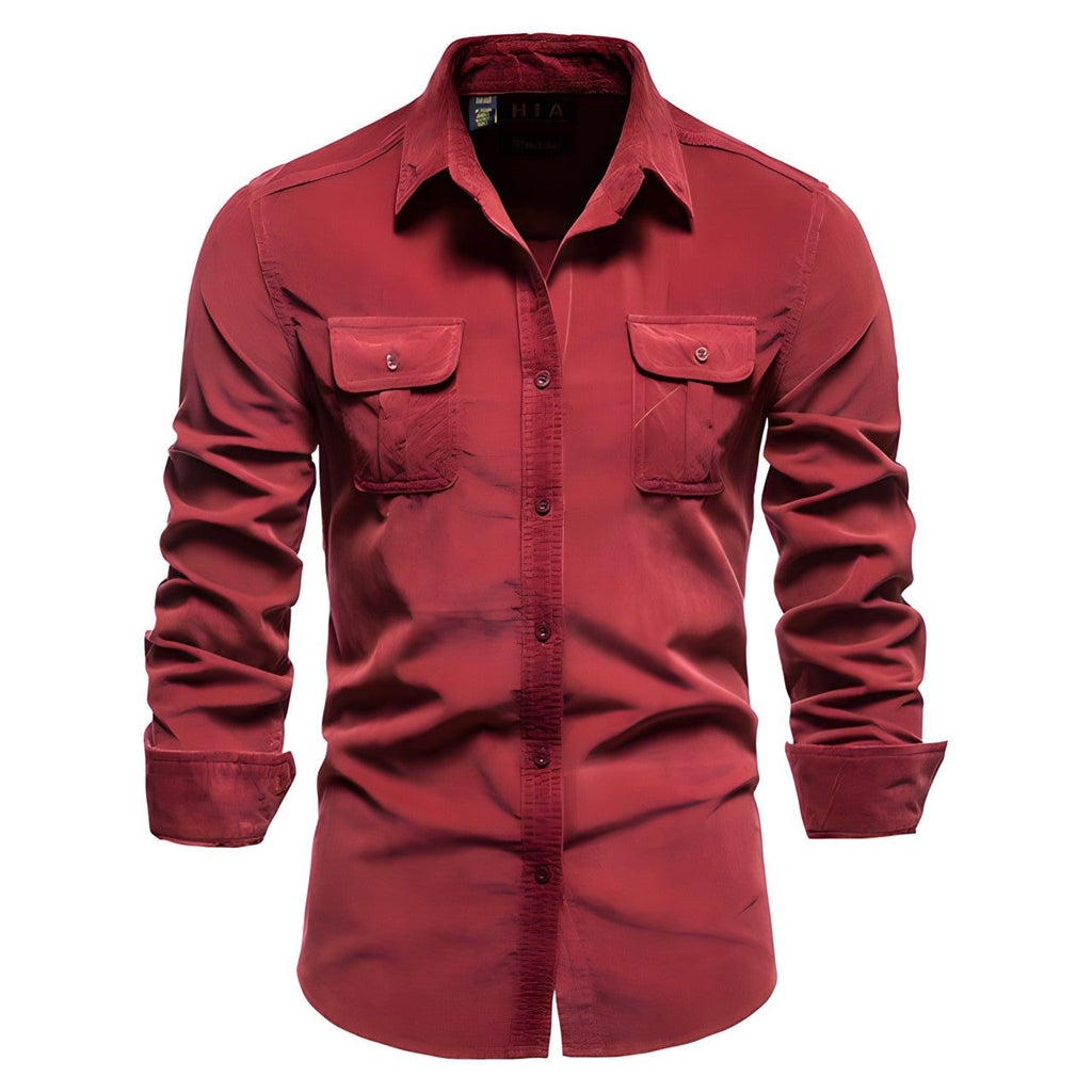 Men's Utility Work Shirt – Long-Sleeve Button-Up Overshirt