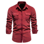 Men's Utility Work Shirt – Long-Sleeve Button-Up Overshirt