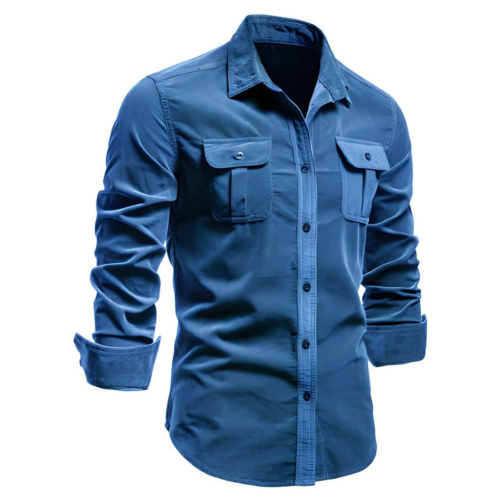 Men's Utility Work Shirt – Long-Sleeve Button-Up Overshirt
