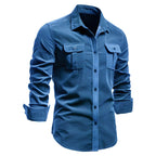 Men's Utility Work Shirt – Long-Sleeve Button-Up Overshirt