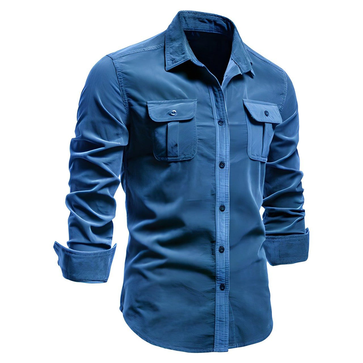 Men's Utility Work Shirt – Long-Sleeve Button-Up Overshirt
