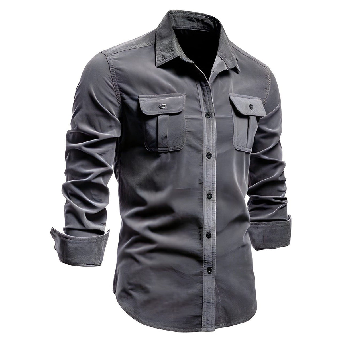 Men's Utility Work Shirt – Long-Sleeve Button-Up Overshirt