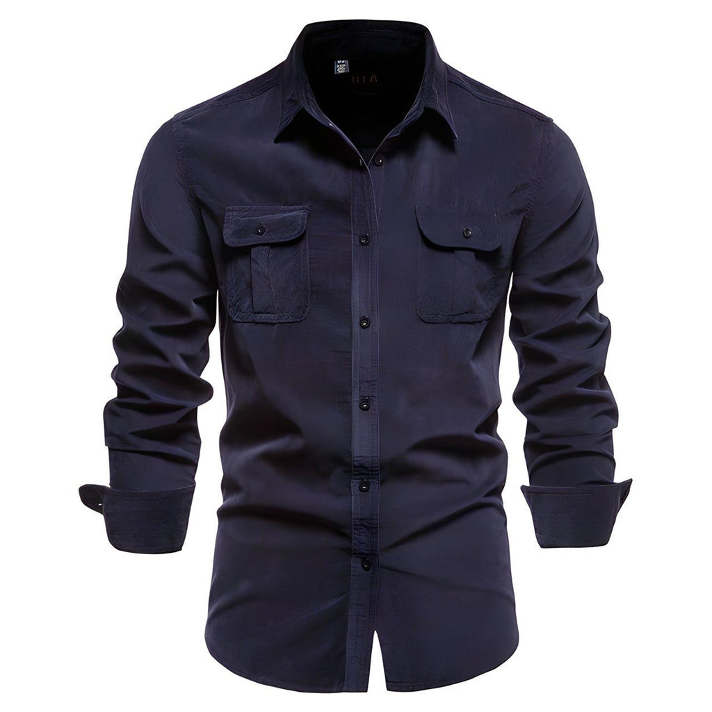 Men's Utility Work Shirt – Long-Sleeve Button-Up Overshirt