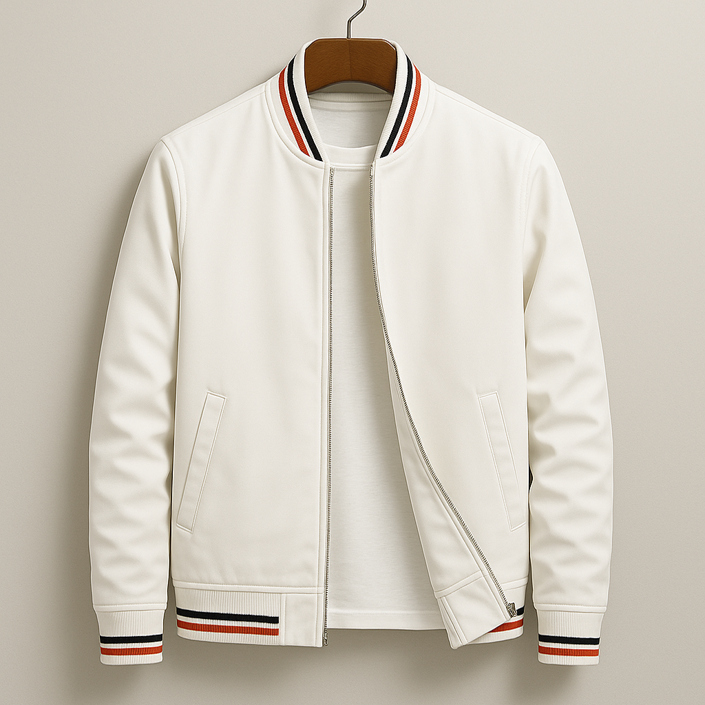 Men's Classic Bomber Jacket – Ribbed Trims