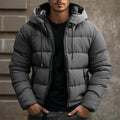 Men's Hooded Puffer Winter Jacket – Regular-Fit Insulated Zip-Up Coat