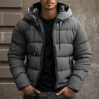 Men's Hooded Puffer Winter Jacket – Regular-Fit Insulated Zip-Up Coat