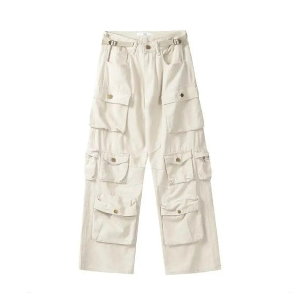 Women's Wide-leg Cargo Trousers with multiple pockets