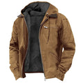 Men's Lined Hooded Winter Jacket – Adjustable Hood