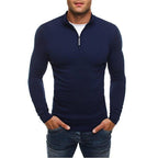 Men's Half-Zip Sweater – Slim-Fit Long-Sleeve Pullover