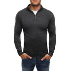 Men's Half-Zip Sweater – Slim-Fit Long-Sleeve Pullover